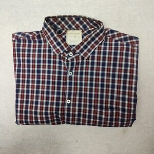 Billy Reid Shirt Mens XL Blue Plaid Button Up Long Sleeve Casual Cotton Work